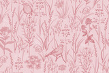 Fototapeta Kwiaty - Vintage Floral spring seamless pattern.