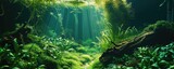 Fototapeta Konie - Freshwater Planted Aquarium, Aquascaping, Underwater Landscape Nature Forest Style, Aquarium Tank