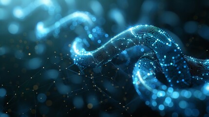 Leinwandbilder - Blockchain cryptocurrency, digital encryption, global network connections background concept. 3D rendering
