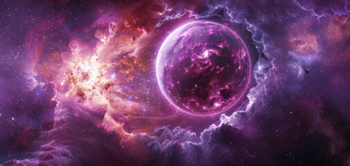 Wall Mural - beautiful purple space background. sci-fi cosmic wallpaper.