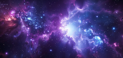 Wall Mural - Beautiful purple space background. Sci-fi cosmic wallpaper.