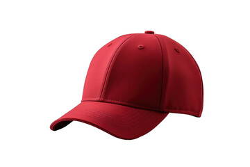 Wall Mural - Red Baseball Cap on White Background. On a White or Clear Surface PNG Transparent Background.