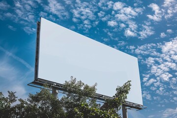 Blank white billboard graphic resource mockup template