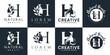 © andi - letter logo H design collection with nature beauty concept premium vector