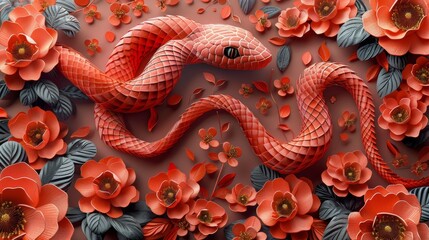Aufkleber - Chinese New Year 2025, Year of the Snake , outline, stroke.
