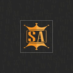SA initial monogram logo with square style design.
