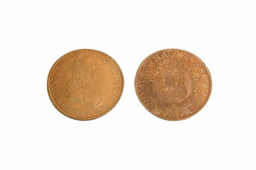 coin, gold, metal, means of payment, finance, round, spain, vint