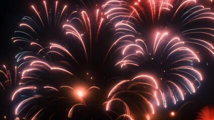 Leinwandbilder - Night Sky Celebration with Fireworks