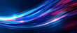 © jex - Abstract illustration depicting high-speed light trails in 3D, creating a dynamic and futuristic backdrop. The red and blue light motion trails convey a sense of fast movement and modern technology.