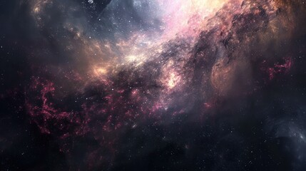 Wall Mural - Abstract space galaxy with starry night abstract background. AI generated image