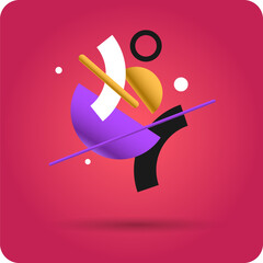 Poster - Modern geometric composition of various shapes. Illustration for design. Abstract background in the trend chart.