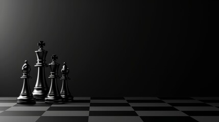 Wall Mural - Strategic leadership  king chess piece symbolizing success on chessboard, business concept