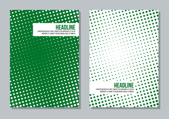 2 green white dotted simple covers set
