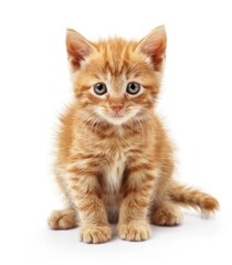 Wall Mural - A Fluffy Ginger Kitten Posing with Innocence - Generative AI