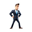 © Rawia - 3D sad businessman cartoon on transparent background.