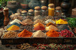A spice encyclopedia showcasing the origins, uses, and profiles of various spices, offering a comprehensive guide to culinary enthusiasts. Concept of spice knowledge. Generative Ai.