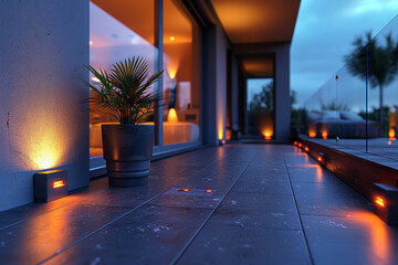 Poster - a technologically advanced home automation system seamlessly controlling lighting, climate, and secu