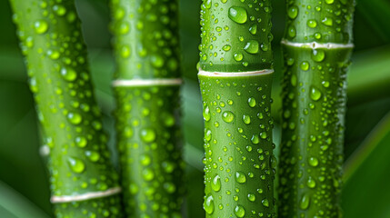 Wall Mural - bamboo background close up сreated with Generative Ai