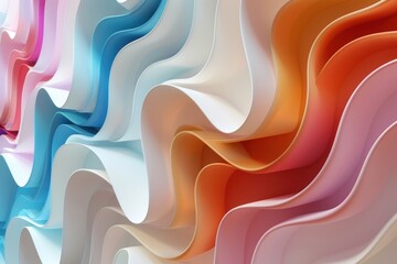 Poster - Abstract 3d background colorfull wavy wall