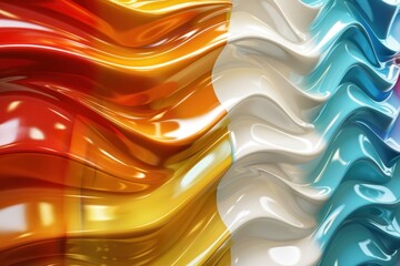 Poster - Abstract 3d background colorfull wavy wall