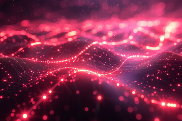 Poster - A series of interconnected dots and lines forming a communication network, representing the digital age. Concept of digital connectivity. Generative Ai.