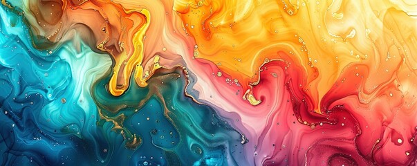 Wall Mural - Colorful alcohol ink abstract background