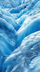 Wall Mural - Glacial textures and blue crevasses