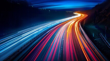 Wall Mural - a highway with a blue sky in the background