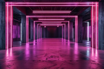 Poster - background with gelled beams in industrial style