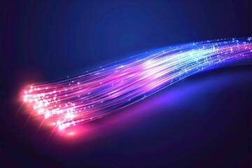 Poster - abstract glowing lines on a dark background
