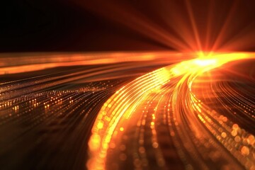 Poster - abstract glowing lines on a dark background