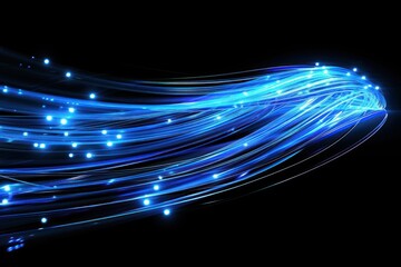 Poster - abstract glowing lines on a dark background