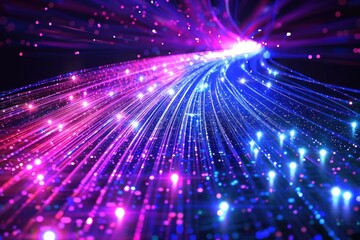 Poster - abstract glowing lines on a dark background