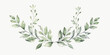 Hand drawn wedding herb, plant and monogram with elegant leaves.