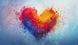 Artistic Heart Explosion - Colorful Paint Splatter