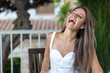 Happy Woman's Infectious Laughter Captured