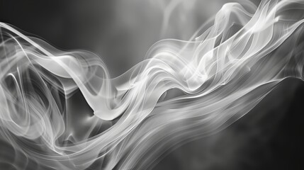 Canvas Print - a white smokey line with a black background
