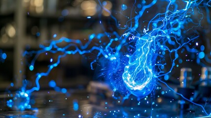 Wall Mural - blue lightning bolts