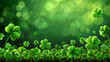 Vibrant four-leaf clovers illustration in a green festive arrangement