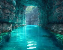 Undersea Limestone Caves Azure Pools
