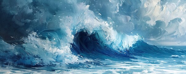 Wall Mural - heavy and blue wave