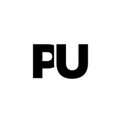 Poster - Letter P and U, PU logo design template. Minimal monogram initial based logotype.