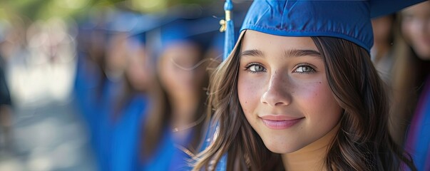 Wall Mural - Pretty teen girl, graduation day