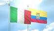 Italy and Ecuador  Flag Together A Concept of Relations