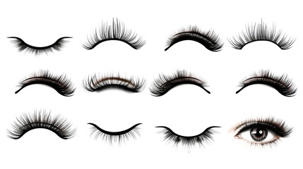 eyelashes collection false eyelashes collection vector female beauty products realistic false eyelas