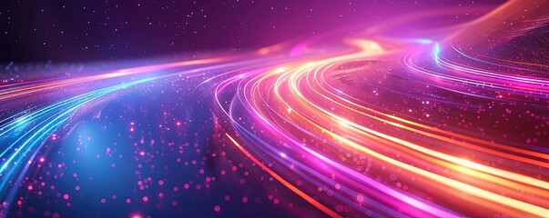 Poster - Abstract background of glowing neon lights in alpha shaped lines