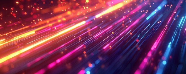 Poster - Abstract background of glowing neon lights in alpha shaped lines