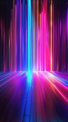 Wall Mural - Abstract background with neon lights of various colors on stage