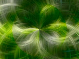 Poster - Green background with effect of rays in motion, lines curves, bends, lights, depth and circle shape - abstract graphic. Topics: wallpaper, card, abstraction, pattern, texture, image, art computer