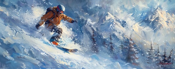 Wall Mural - Snowboarder